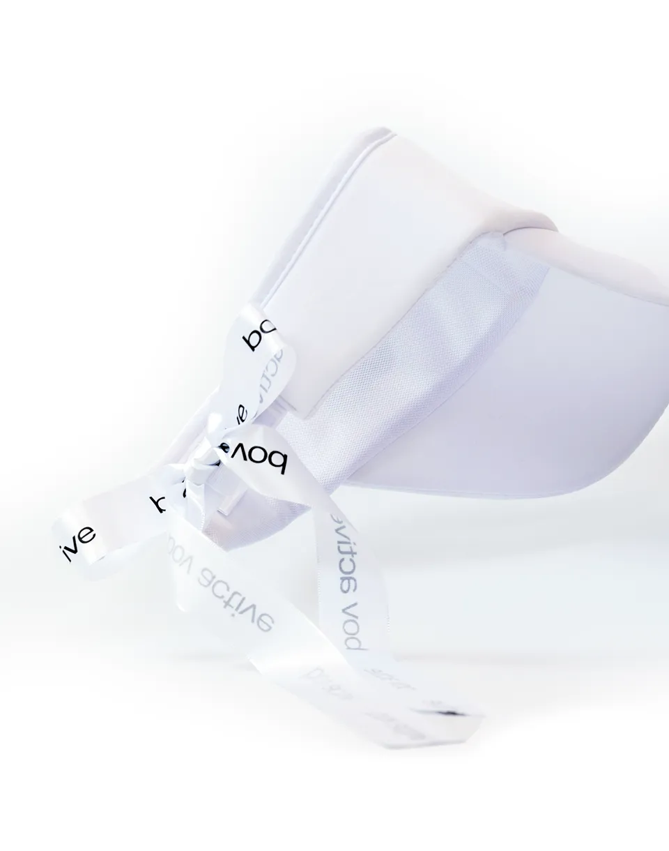 Ponytail Ribbon Sun Visor - White