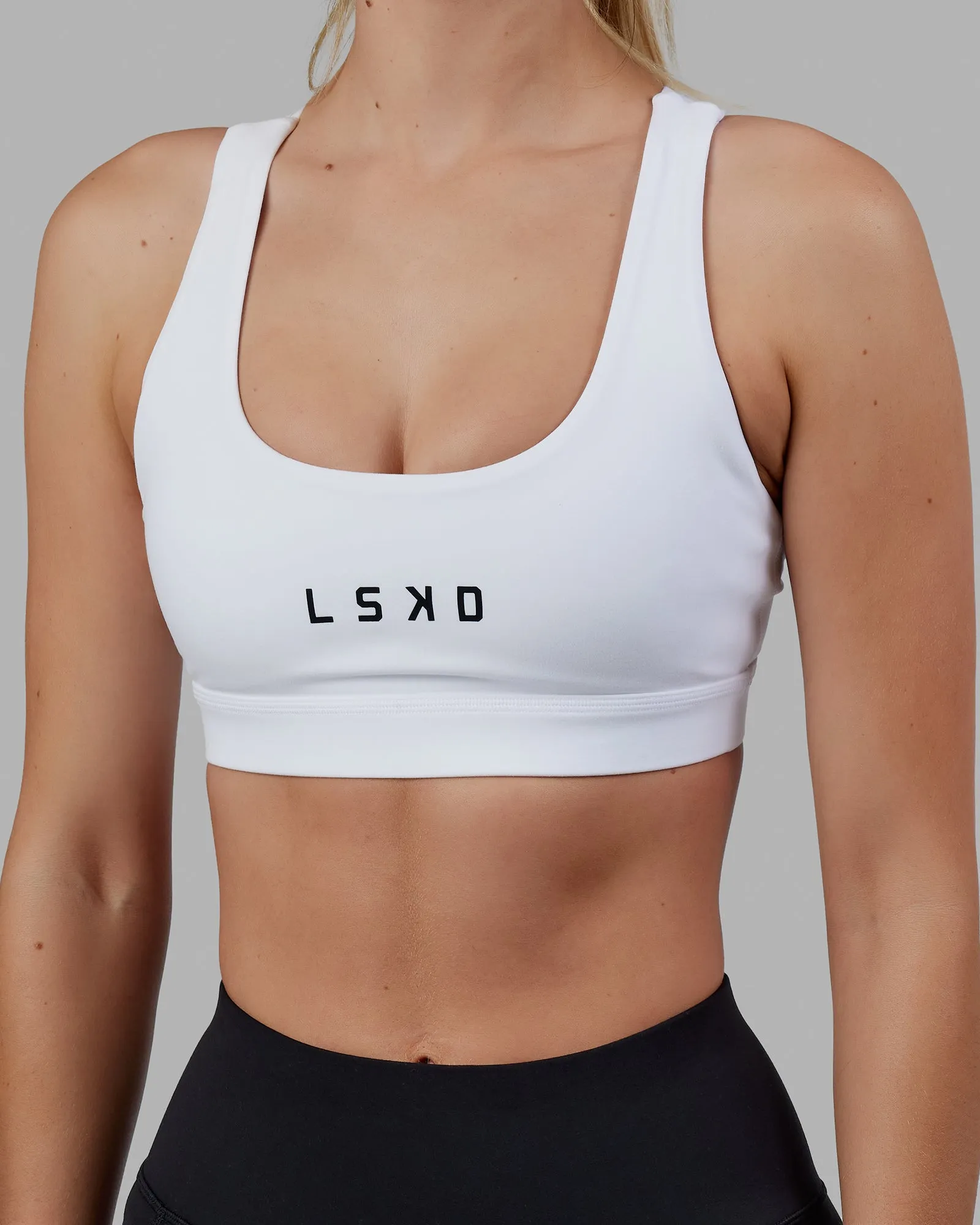 Rep Sports Bra - White-Black