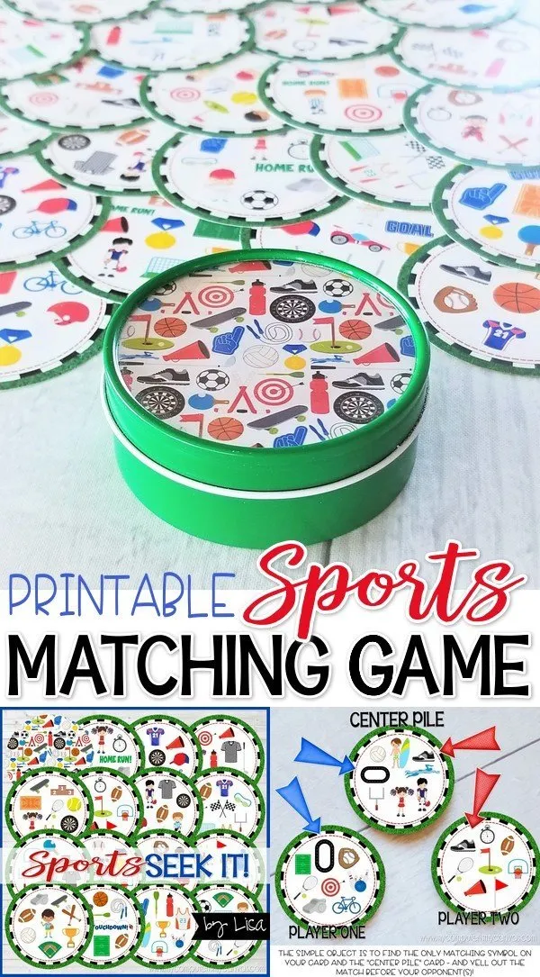 SEEK IT! {Sports} PRINTABLE Matching Game