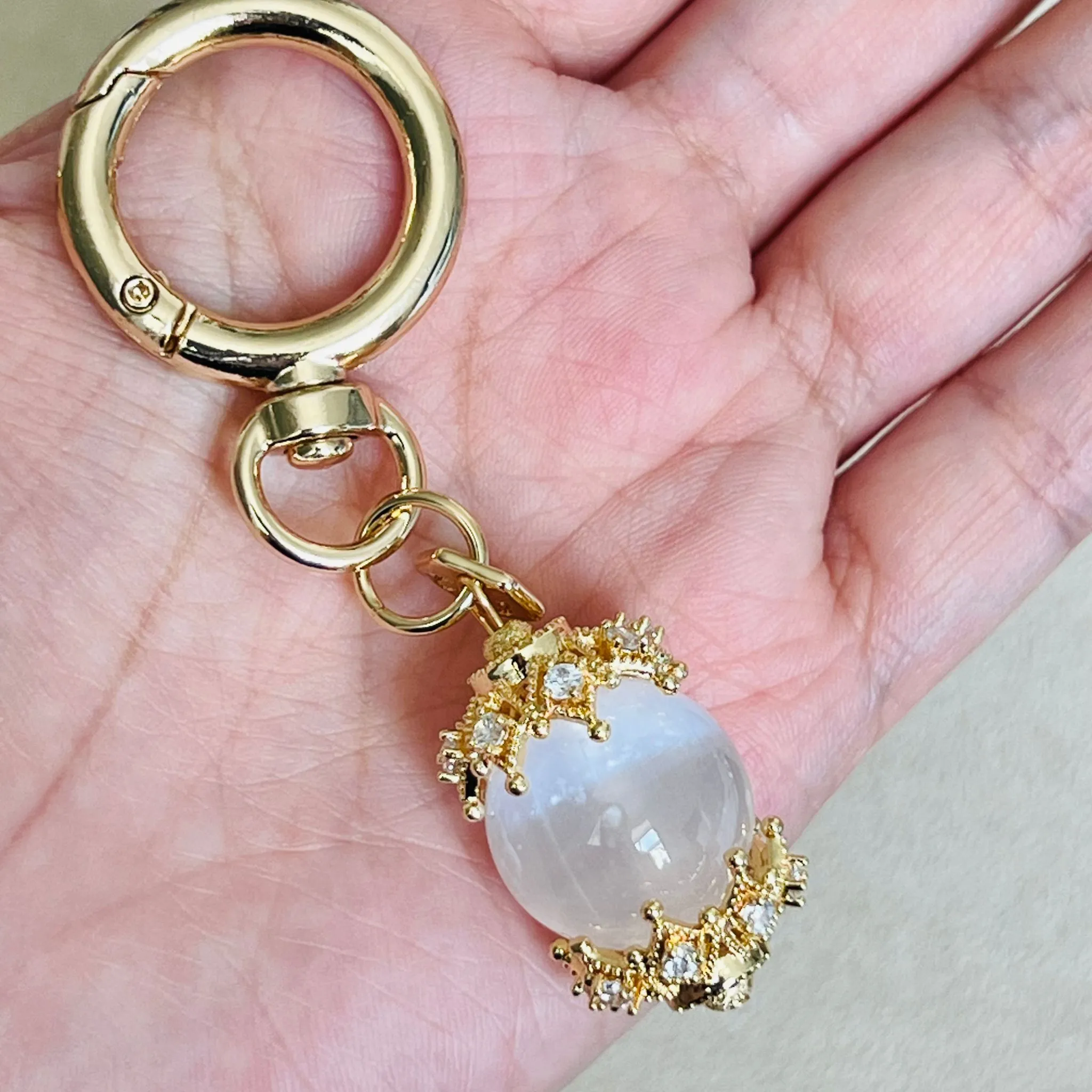 Selenite Bag Charm/Key Ring