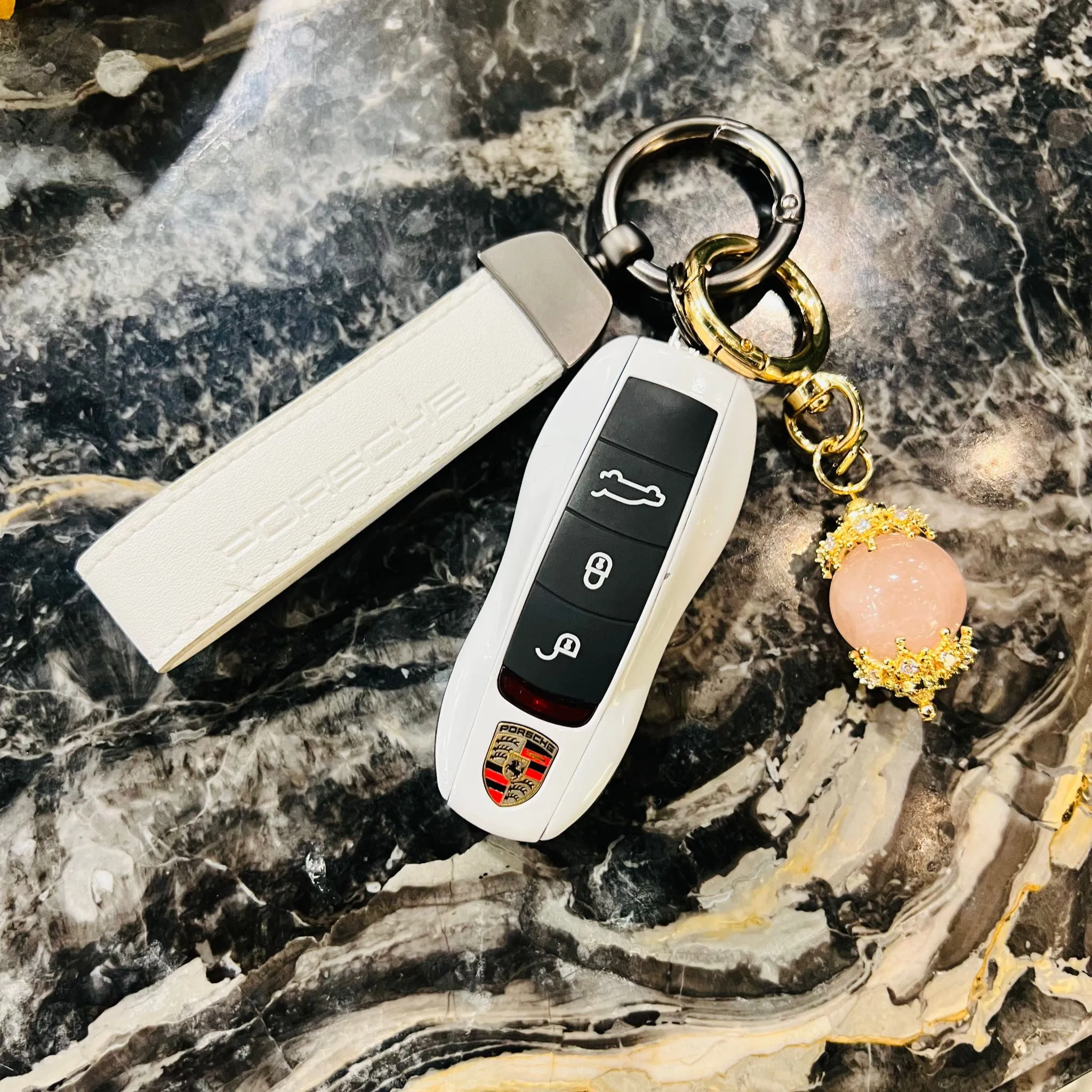 Selenite Bag Charm/Key Ring