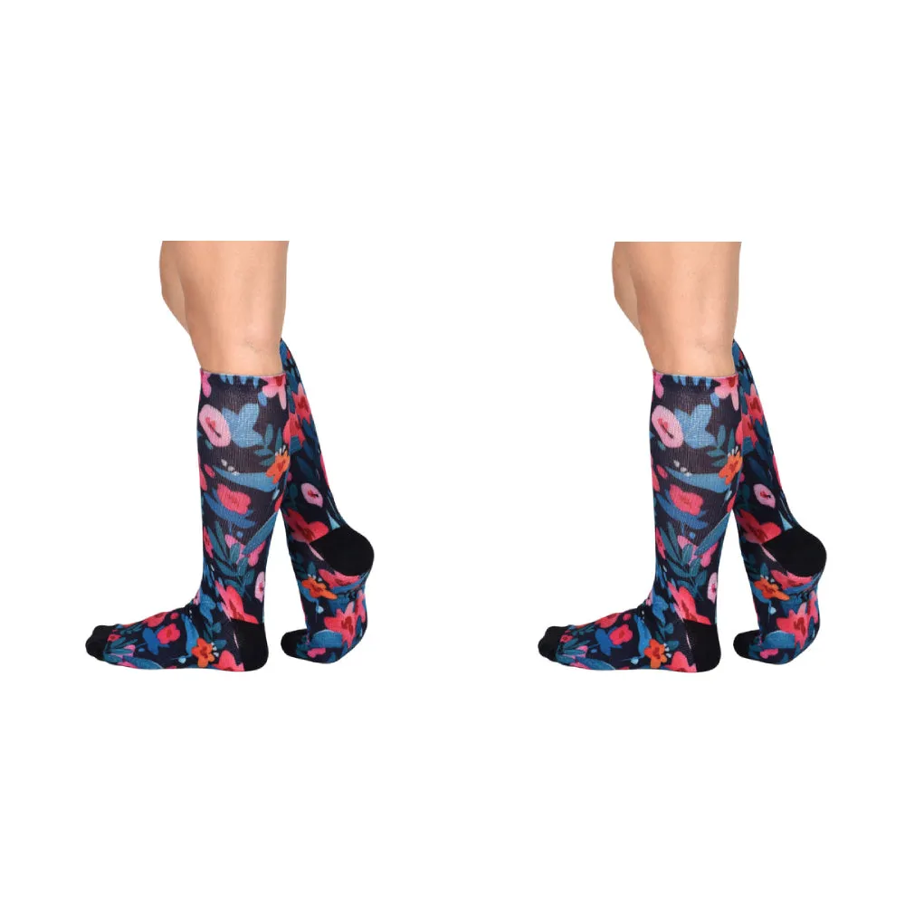 Sierra Socks Flower Patch Pattern CoolMax Socks, Nature Collection for Men & Women Eco-Friendly Crew Socks