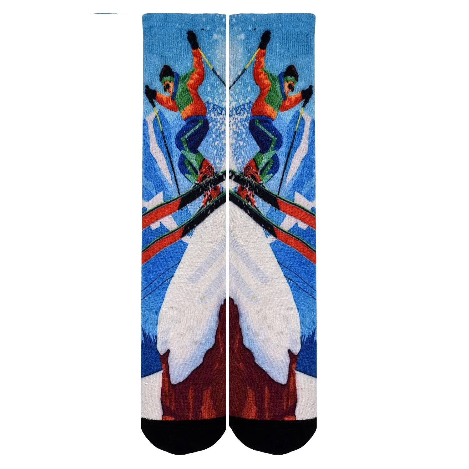 Sierra Socks Slippery Slopes Pattern CoolMax Socks, Nature Collection for Men & Women Eco-Friendly Colorful Crew Socks