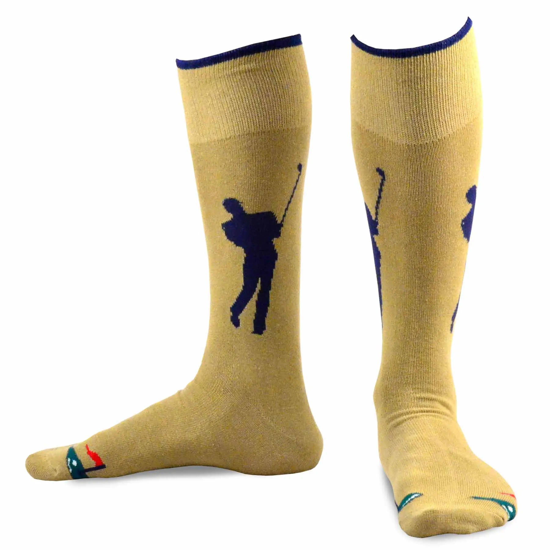 TeeHee Socks Men's Sports Acrylic Crew Khaki Golf 9-Pack (50691)