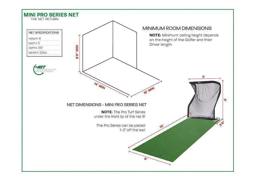 The Net Return Mini Pro Series V2 Golf Net