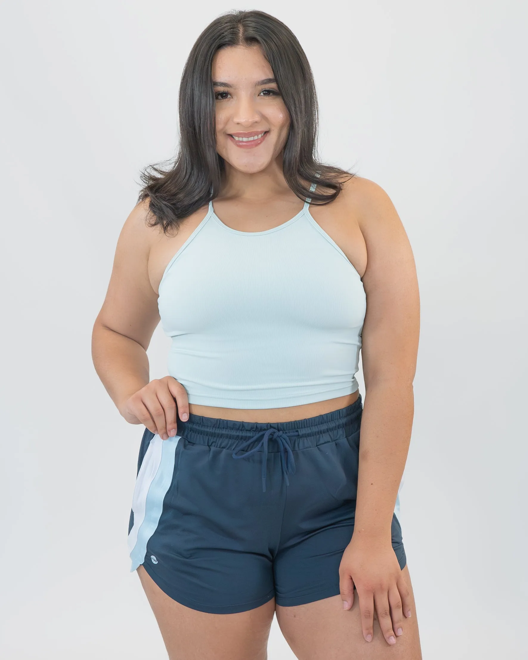 Thin Strap Crop Tank - Sky Blue