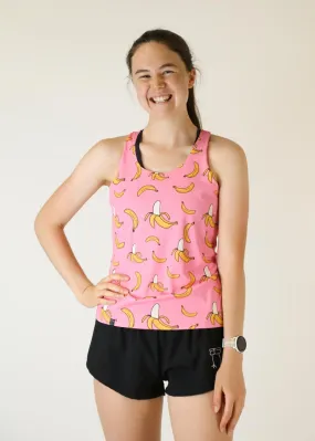 Women's Pink Bananas Performance Singlet